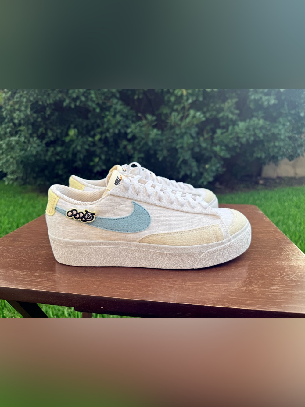 NIKE Blazer Low Platform Next Nature Air Sprung DJ6376100 white Yellow Women 9.5 - Picture 2 of 11